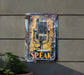 a sign with a microphone on it that says speak