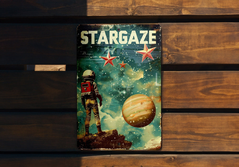 a book about stargaze on a wooden bench