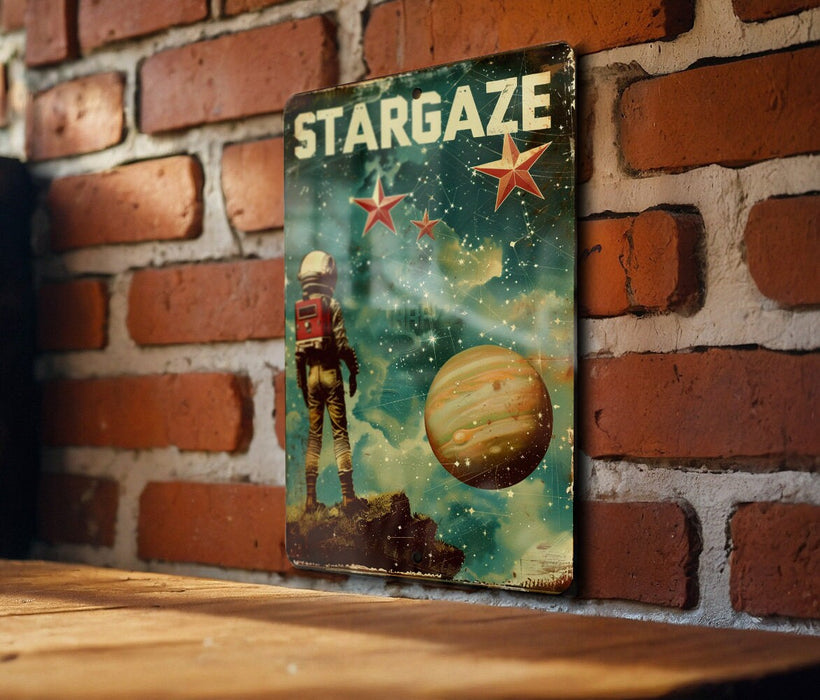 a picture of a stargaze poster on a brick wall