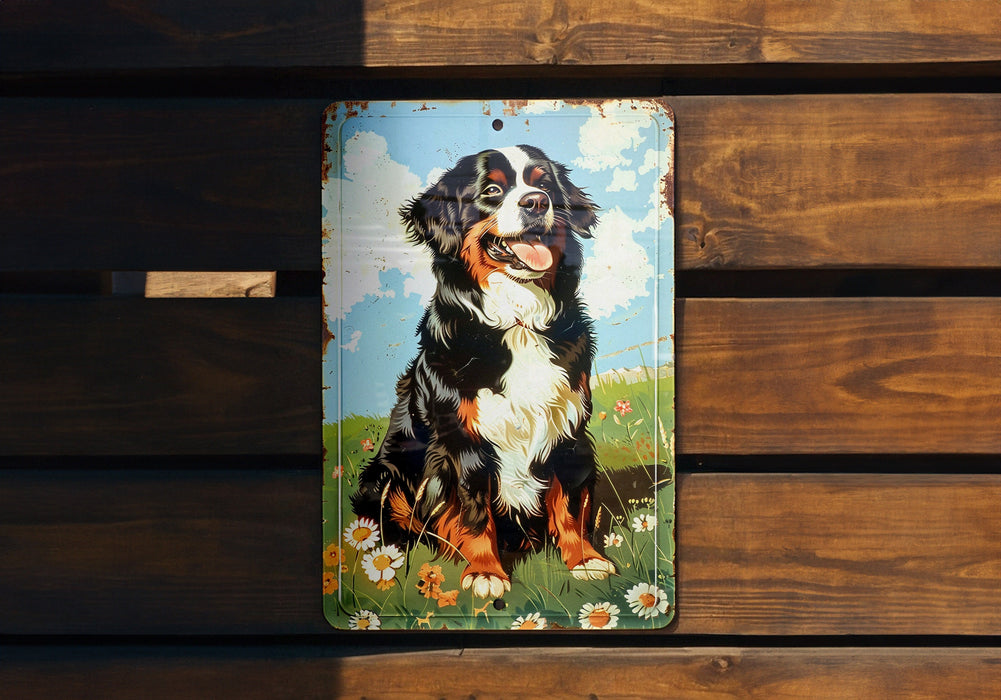 a picture of a dog on a wooden bench