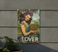 a picture of a woman holding a potted plant