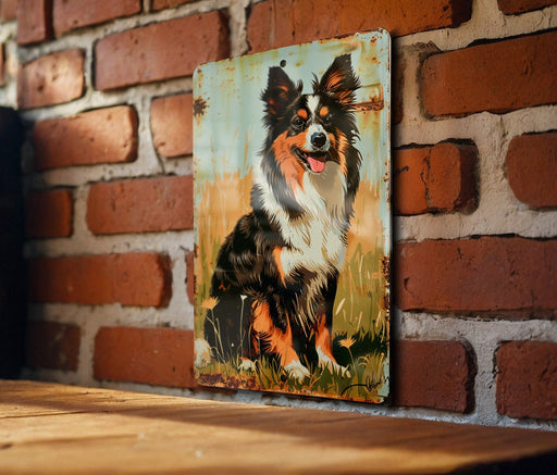 a painting of a dog on a brick wall