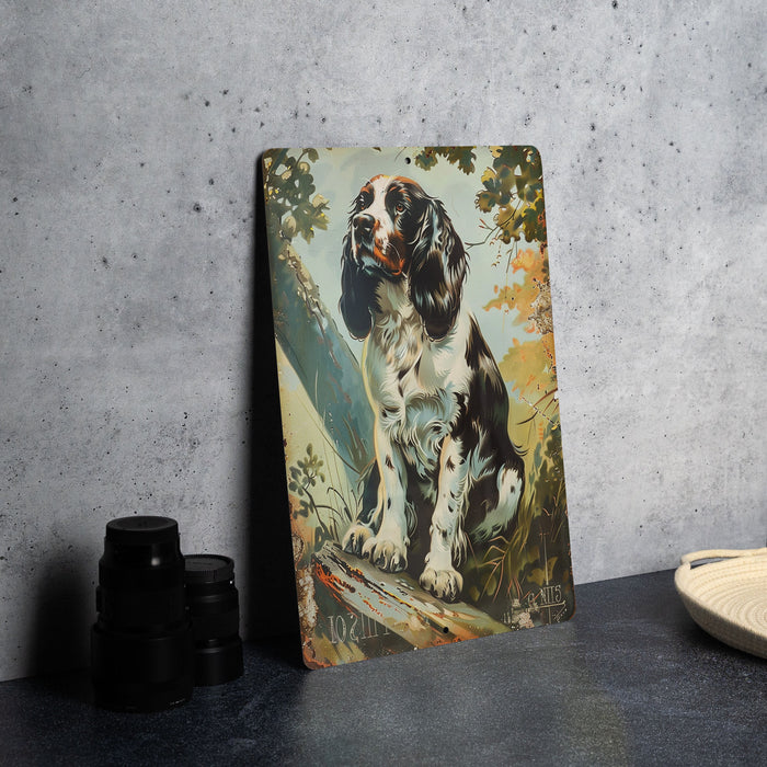 a painting of a dog sitting on a table