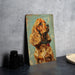 a painting of a cocker spaniel sitting on a table