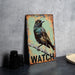 a picture of a bird sitting on top of a sign
