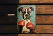 a picture of a boxer dog with boxing gloves on
