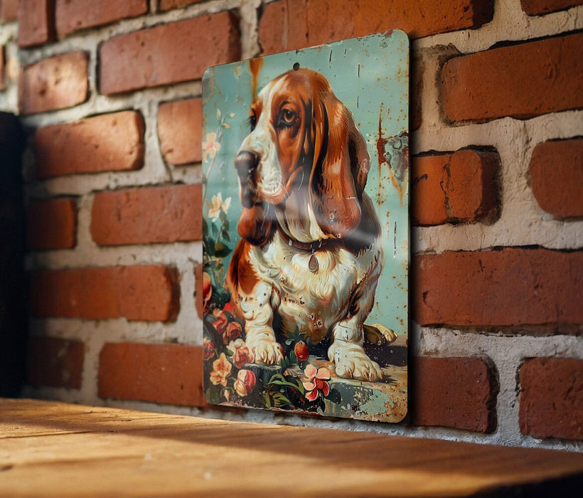 a picture of a dog on a brick wall