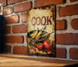 a picture of a sign on a brick wall