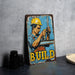 a painting of a man working on a machine