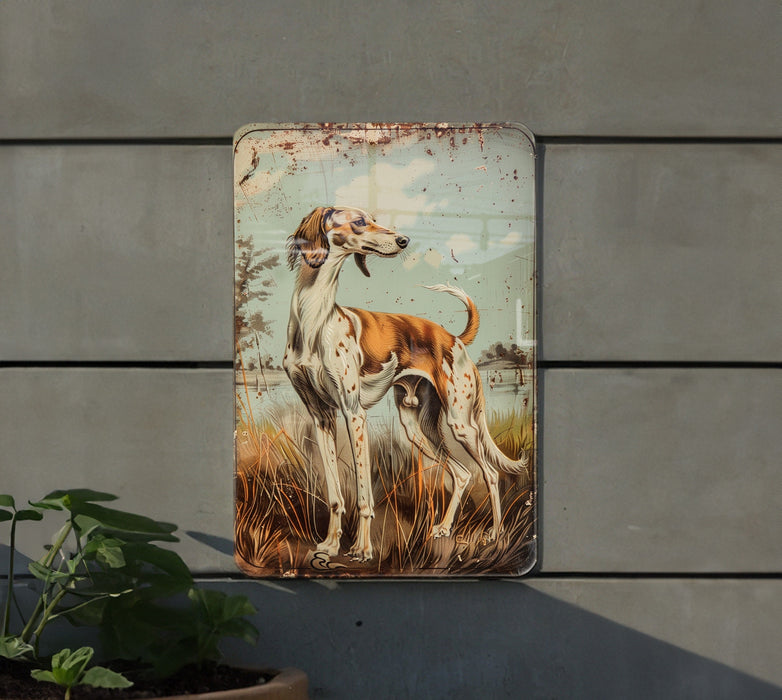 a picture of two dogs on a wall
