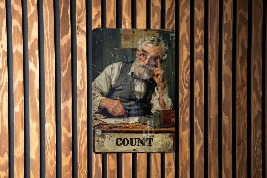 a painting of an old man is hanging on a wall