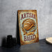 a sign that says artisan bread on it