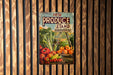 a poster of fresh produce hanging on a wall