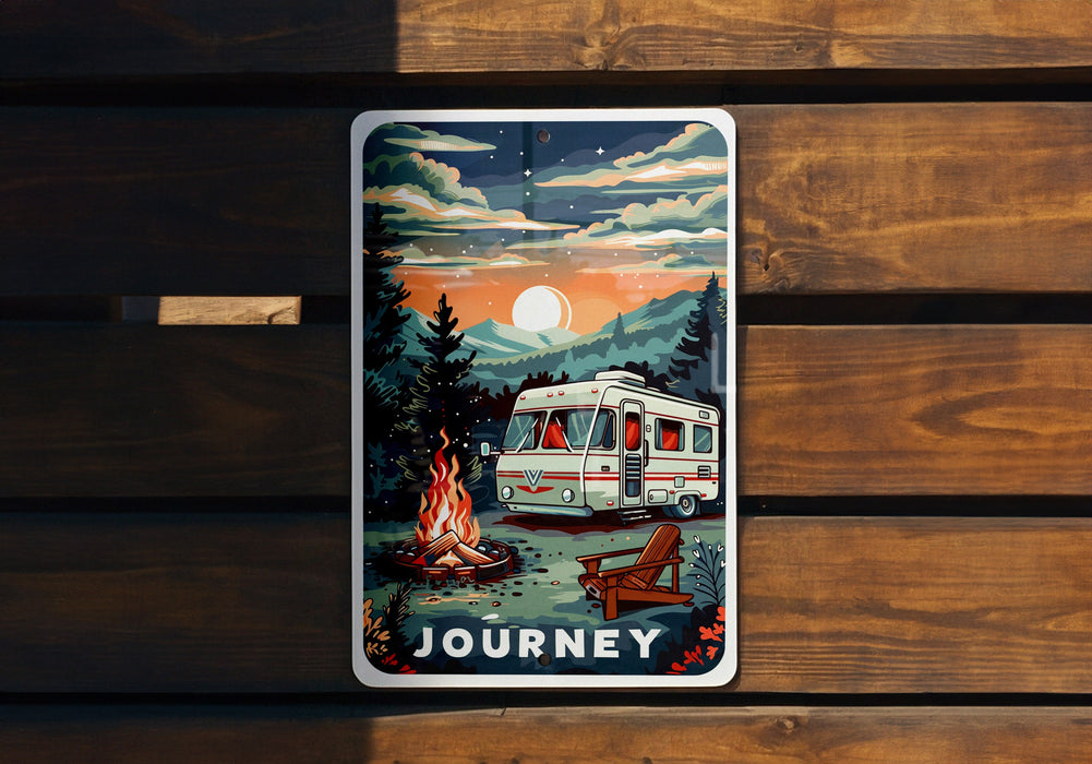 a picture of a camper sitting in front of a campfire