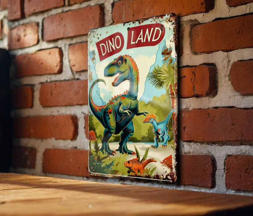 a picture of a dinosaur on a brick wall