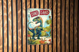 a sign on a wooden wall that says dino land
