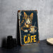 a picture of a cat with a cup of coffee