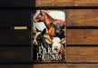 a metal sign that says farm friends on it