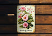 a wooden bench with a sign that says botanical garden