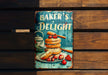 a sign on a wooden wall that says baker's delight