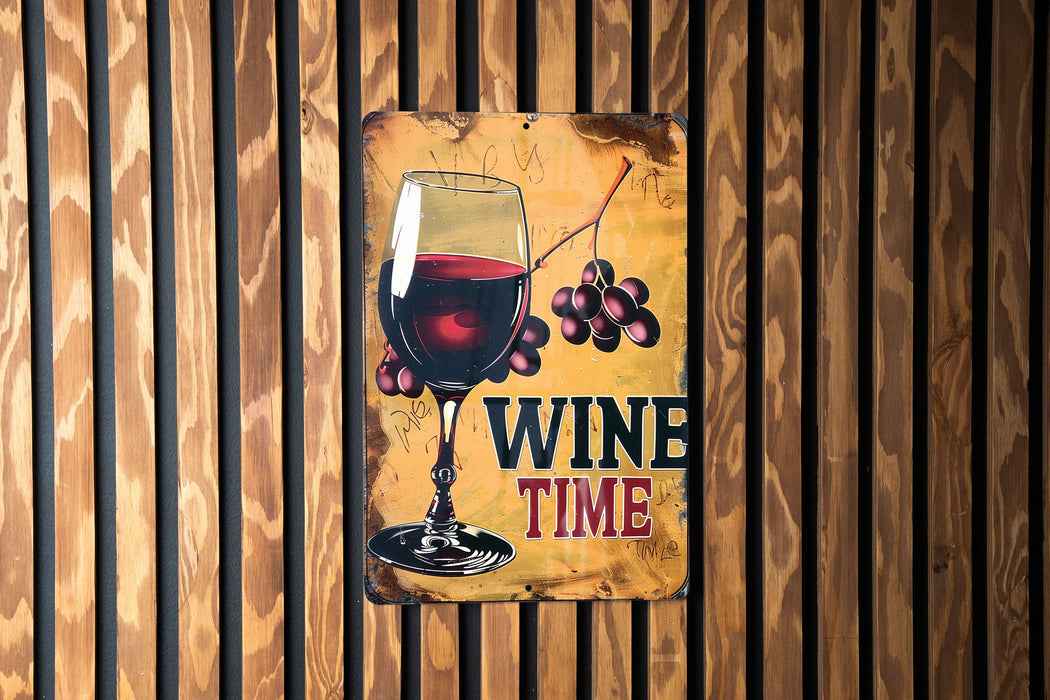 a sign with a glass of wine on it