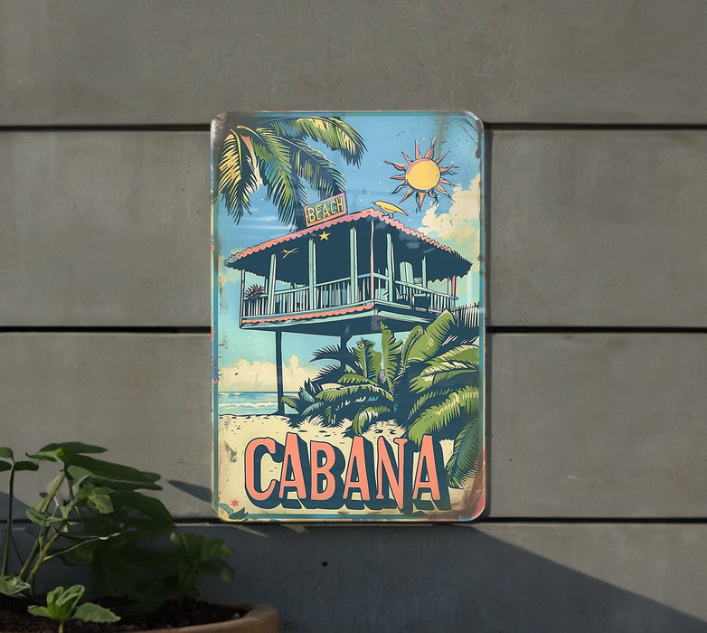 a sign on the side of a building that says cabana