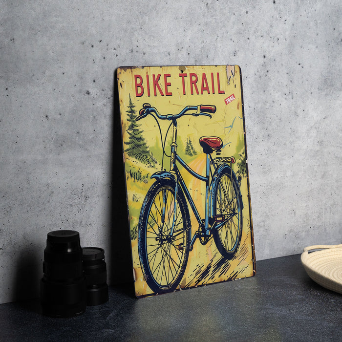 a painting of a bicycle on a wall