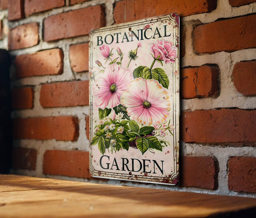 a sign on a brick wall that says botanical garden