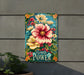 a flower power sign on the side of a building