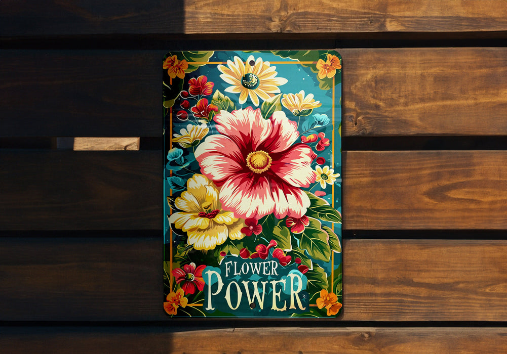 a book with flowers painted on it sitting on a bench