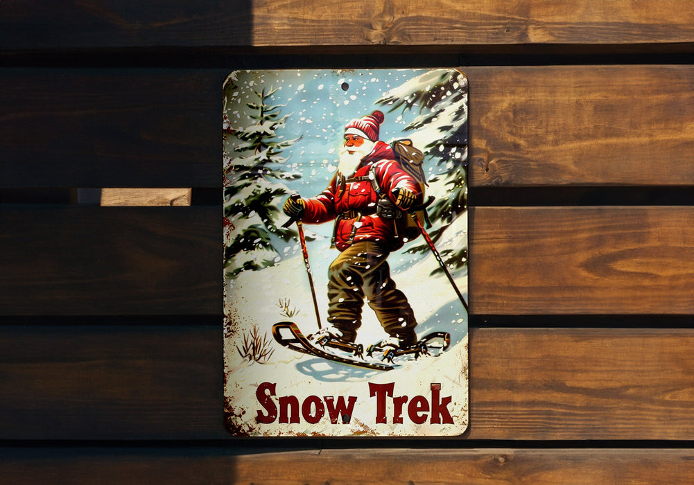 a picture of a man on skis on a wooden bench