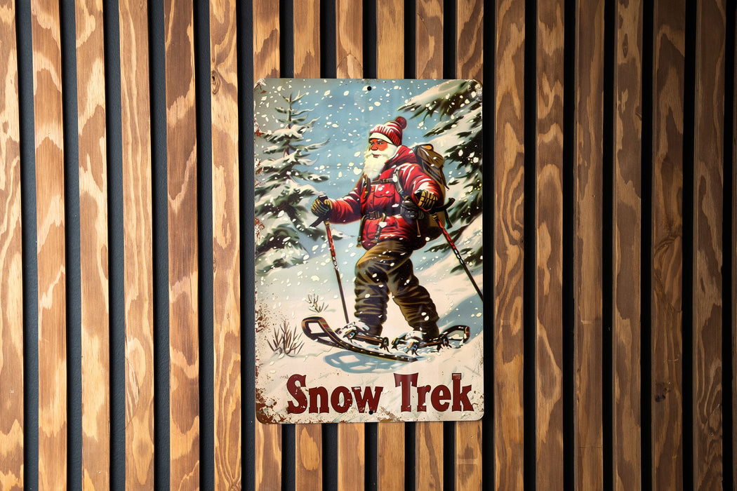 a picture of a man on skis on a wooden wall
