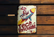 a sign that says tech innovate on it