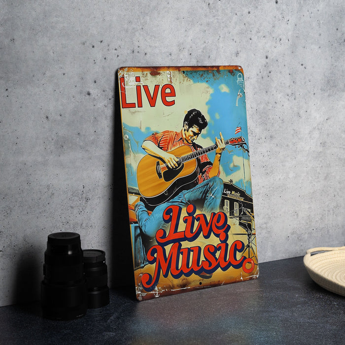 a picture of a man playing a guitar