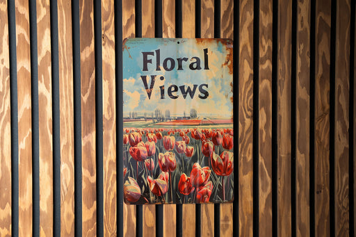 a sign on a wooden fence that says floral views