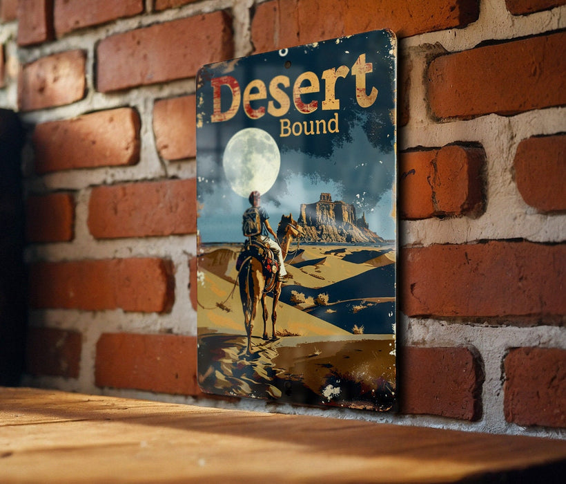a poster of a man riding a horse on a brick wall