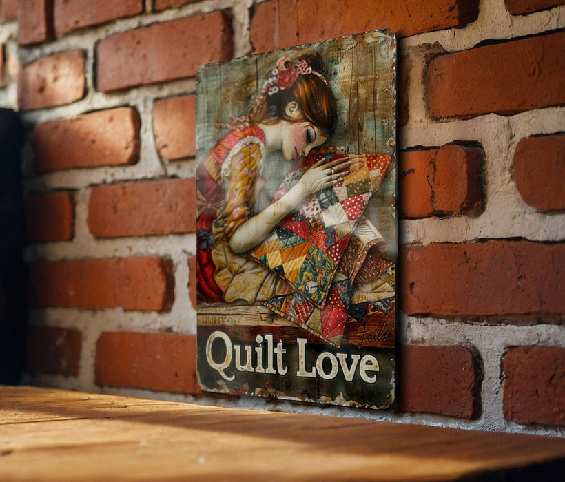 a picture of a woman sitting on a bench next to a brick wall