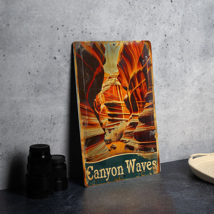 a picture of a canyon with the name canyon waves on it