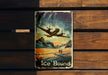 a picture of an airplane flying over a mountain