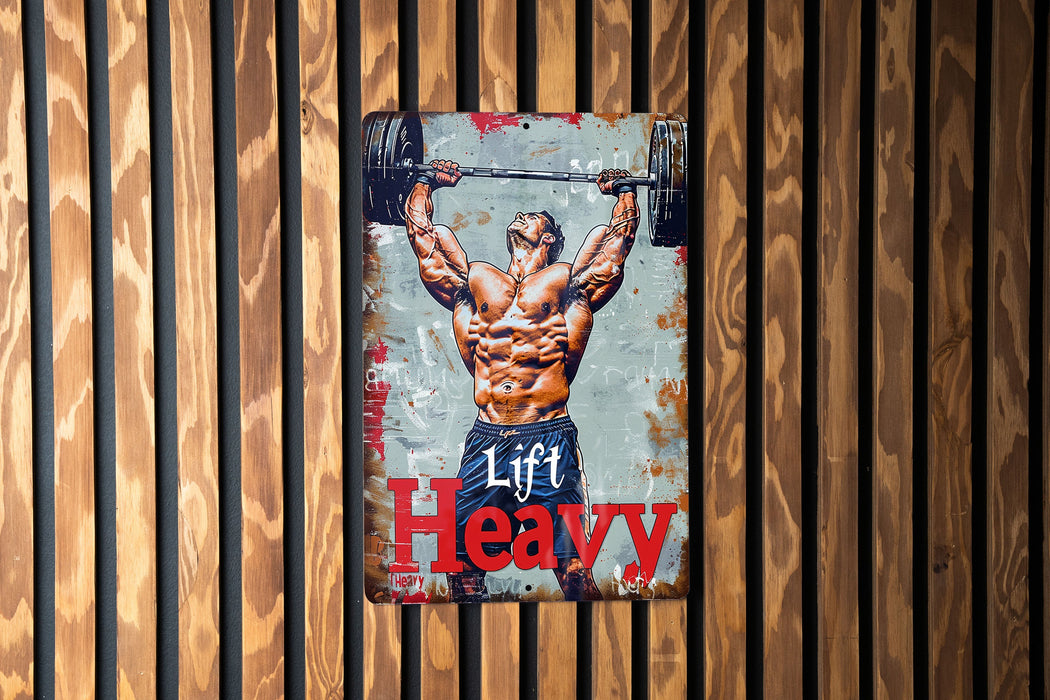 a painting of a man lifting a barbell