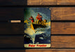 a picture of a man on a boat in the water