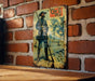 a picture of a civil war poster on a brick wall
