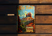 a red rock view book on a wooden bench