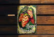 a sign on a wooden bench that says hop dreams