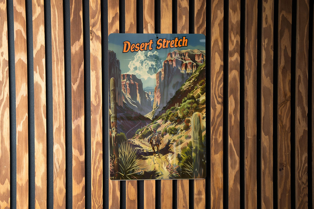 a wooden wall with a poster hanging on it