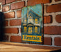 a picture of a rental sign on a brick wall