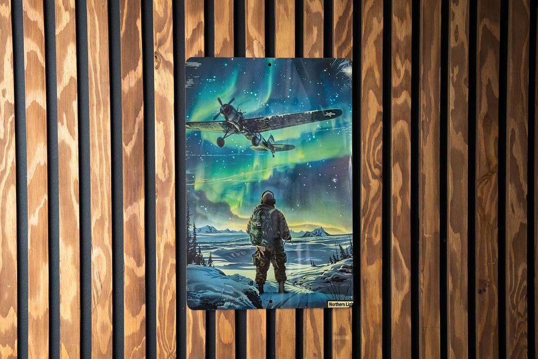 a painting of a man standing in front of an airplane