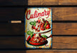 a vintage cook book sitting on top of a wooden bench