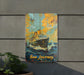 a painting of a cruise ship on a wall