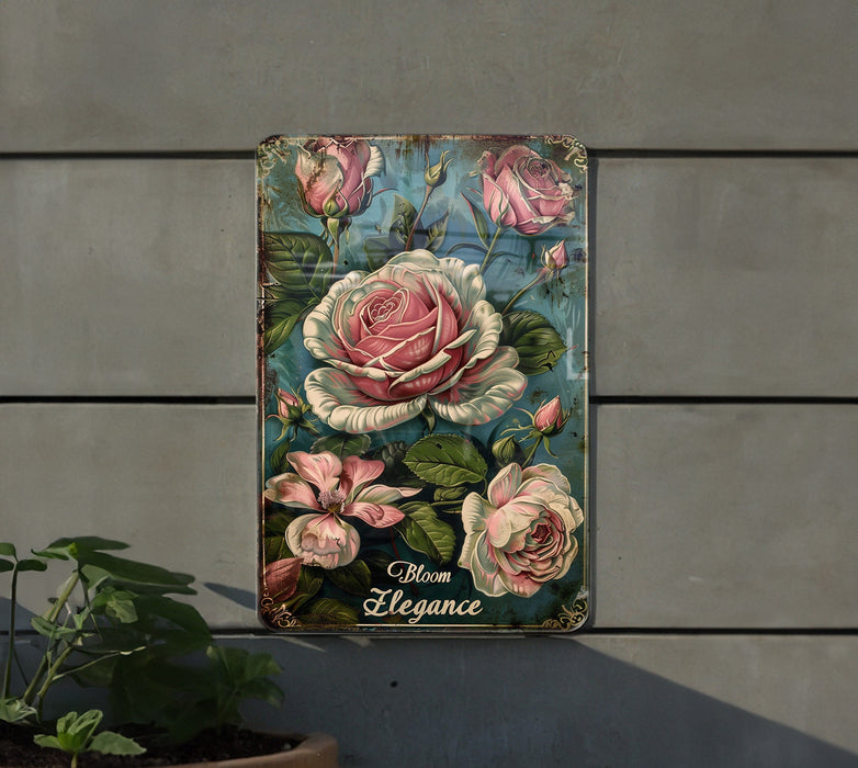 a picture of a flower on a wall